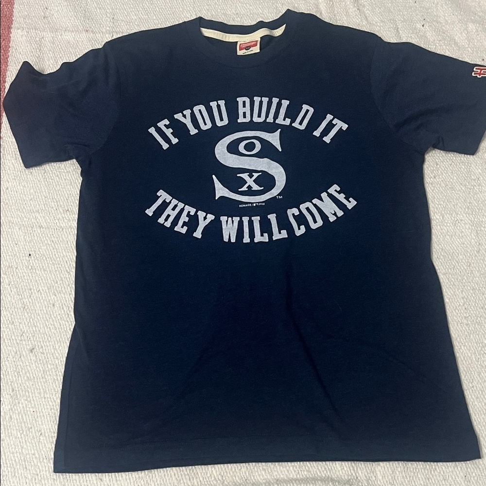 (040)HOMAGE Navy 'If You Build It' Graphic Tee